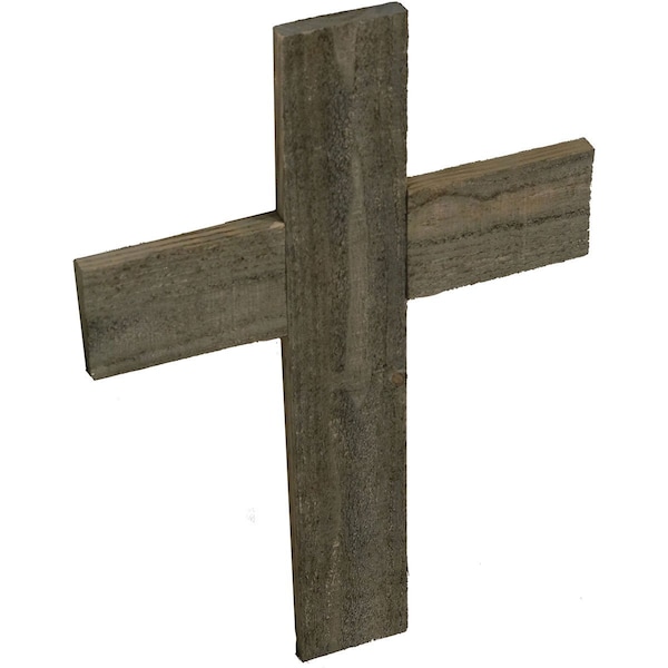 12W X 16H X 1 1/2D Vintage Farmhouse Cross, Barnwood Decor Collection, Driftwood Blue